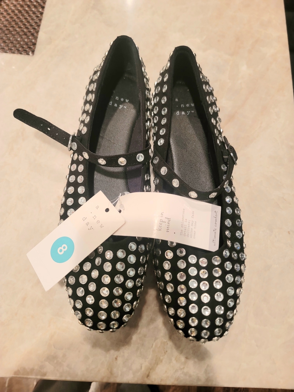 Women's Issa Rhinestone Mary Jane Ballet Flats - A New Day Size 6 & 8 - Picture 10 of 16